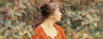赤い服を着た女性 セオドア・ロビンソン Oil Paintings